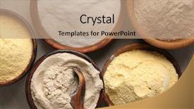  Presentation with flour - Audience pleasing slide set consisting of free food - wooden bowls with different types backdrop and a coral colored foreground