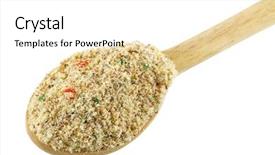  Presentation with spoon - Slides consisting of free food - wooden spoon full of stock background and a white colored foreground