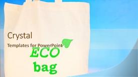  Presentation with eco bag - Beautiful PPT theme featuring free food safety - eco bag on nature background backdrop and a  colored foreground