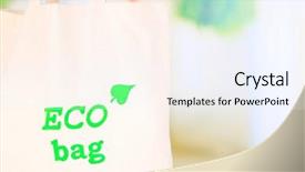 Presentation with eco bag - PPT theme enhanced with free food safety - eco bag on nature background background and a sky blue colored foreground