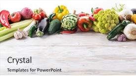  Presentation with frame - Slide deck enhanced with free frames - different colorful vegetables arranged background and a white colored foreground