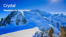  Presentation with mont blanc - Colorful presentation theme enhanced with free france - mont blanc and chamonix view backdrop and a cobalt blue colored foreground