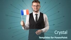  Presentation with nato flag - Cool new PPT theme with free france - smiling young man standing backdrop and a  colored foreground