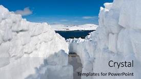  Presentation with winter scene - PPT layouts featuring snow road beautiful winter background and a  colored foreground