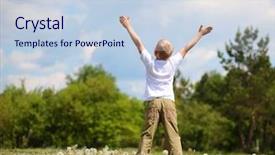  Presentation with summer - Slide set consisting of free game - little boy running and playing background and a lemonade colored foreground