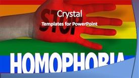  Presentation with stop - Slide deck featuring free sex - stop homophobia background and a crimson colored foreground