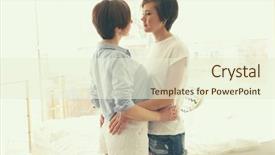  Presentation with good morning couple bed - Slides with free civilization - young lesbian couple hugging near background and a  colored foreground