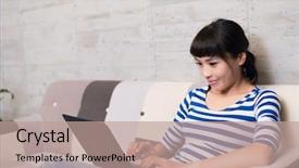  Presentation with free global warming - Cool new presentation design with free global warming - concept of working at home backdrop and a coral colored foreground