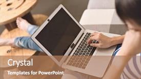  Presentation with free global warming - Presentation theme enhanced with free global warming - concept of working at home background and a  colored foreground