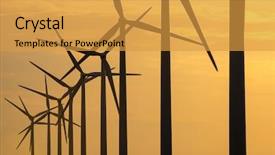  Presentation with turbine - PPT layouts with free global warming - wind turbine generator windmills backlit background and a  colored foreground