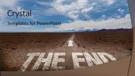  Presentation with end - Colorful PPT theme enhanced with free graduat - end written on desert road backdrop and a light blue colored foreground