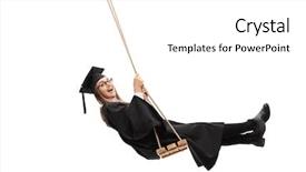  Presentation with student attandance system - Amazing presentation having free graduation - joyful graduate student swinging backdrop and a white colored foreground