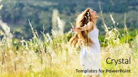  Presentation with dance beautiful couple dancing ballroom - Amazing slide deck having free green - beautiful girl laughs and dances backdrop and a yellow colored foreground