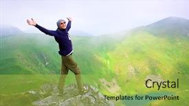  Presentation with beautiful mountains river lake sky nature - Amazing PPT layouts having free green background - beautiful mountains landscape with lake backdrop and a  colored foreground