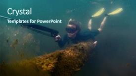  Presentation with digital lady leader - Presentation consisting of free gun - young lady spearfishing background and a  colored foreground