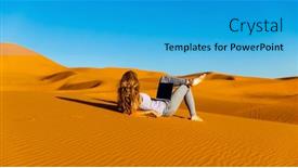  Presentation with remote - PPT layouts featuring free-happy-inspired-freelancer-girl background and a cyan colored foreground