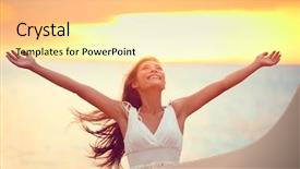  Presentation with free beugron air traffic control tower - Audience pleasing PPT layouts consisting of free happy woman arms up backdrop and a blonde colored foreground