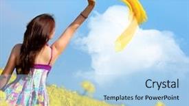  Presentation with rapeseed - Amazing slides having free heart shape background - beautiful young woman on rapeseed backdrop and a light blue colored foreground