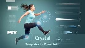  Presentation with young happy people smiling - Cool new slides with heart free - sport fitness motion and people backdrop and a ocean colored foreground