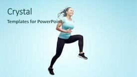  Presentation with young happy people smiling - PPT theme having heart free - sport fitness motion and people background and a cool aqua colored foreground