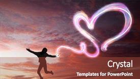  Presentation with young athletes box jumping - Slide set enhanced with heart free - young girl jumping high background and a tawny brown colored foreground