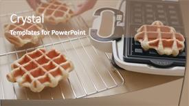  Presentation with shape - Colorful slide deck enhanced with free heart shape background - baked belgian waffle backdrop and a coral colored foreground