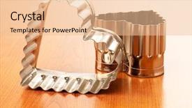  Presentation with baking equipment - Audience pleasing theme consisting of free heart shape background - baking pan backdrop and a  colored foreground