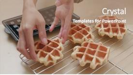  Presentation with shape - Beautiful PPT layouts featuring free heart shape background - homemade belgian waffle backdrop and a coral colored foreground