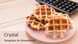  Presentation with belgian food - Amazing slide deck having free heart shape background - homemade belgian waffle backdrop and a lemonade colored foreground