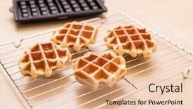  Presentation with shape - Theme enhanced with free heart shape background - making waffle at home background and a coral colored foreground