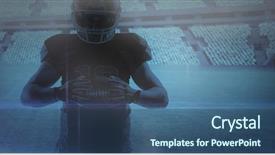  Presentation with american football - Theme consisting of free helment - american football player in helmet background and a ocean colored foreground