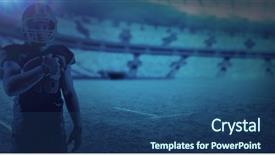  Presentation with football stadium - Slides with free helment - american football player in helmet background and a ocean colored foreground