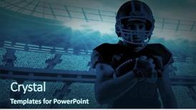  Presentation with american football and helmet on field - Audience pleasing slides consisting of free helment - american football player in helmet backdrop and a ocean colored foreground