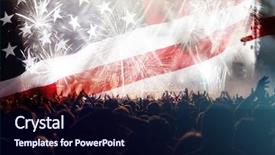  Presentation with 4th july - Colorful PPT layouts enhanced with free history - crowd of people celebrating independence backdrop and a wine colored foreground