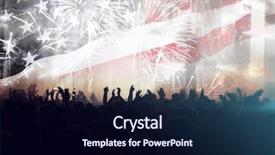  Presentation with independence day - Theme enhanced with free history - crowd of people celebrating independence background and a wine colored foreground