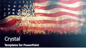  Presentation with 4th july - Cool new PPT theme with free history - crowd of people celebrating independence backdrop and a black colored foreground