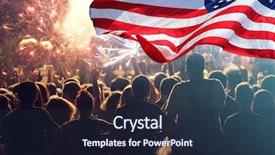  Presentation with 4th july - Cool new PPT theme with free history - crowd of people celebrating independence backdrop and a tawny brown colored foreground