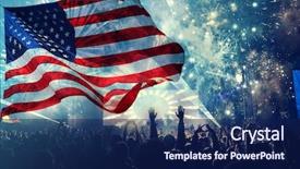  Presentation with independence day - Beautiful PPT theme featuring free history - crowd of people celebrating independence backdrop and a navy blue colored foreground