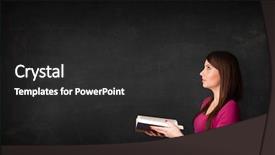  Presentation with reading - PPT layouts consisting of free history - young lady reading a book background and a dark gray colored foreground