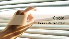  Presentation with element - Cool new slides with free clouds designs - hand open the jalousie element backdrop and a coral colored foreground