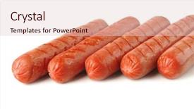  Presentation with free dog - Slides with free hot dog - beef sausages served in row background and a lemonade colored foreground