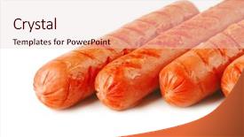  Presentation with free dog - Theme enhanced with free hot dog - beef sausages served in row background and a lemonade colored foreground