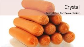  Presentation with free dog - Cool new presentation design with free hot dog - fresh gold chicken sausages pyramid backdrop and a coral colored foreground