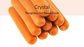  Presentation with free dog - Amazing presentation having free hot dog - fresh gold chicken sausages pyramid backdrop and a  colored foreground