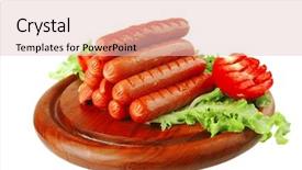  Presentation with sausages - Slide deck with glass ball with crystal tree background and a light gray colored foreground