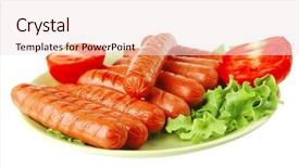  Presentation with satellite dish satellite dish design - Theme enhanced with free hot dog - grilled sausages served on dish background and a  colored foreground