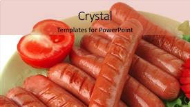  Presentation with satellite dish tv - PPT layouts enhanced with free hot dog - grilled sausages served on dish background and a  colored foreground