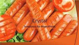  Presentation with green laboratories - PPT theme enhanced with free hot dog - grilled sausages served on green background and a  colored foreground