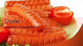  Presentation with white green - Amazing presentation design having free hot dog - roast sausages on green dish backdrop and a  colored foreground