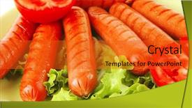  Presentation with roast sirloin beef - Amazing slide set having free hot dog - served beef roasted sausages backdrop and a  colored foreground